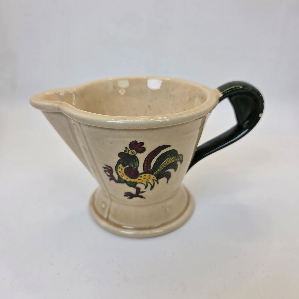 Metlox Poppytrail Rooster Creamer Pitcher Vintage California Pottery Chipped